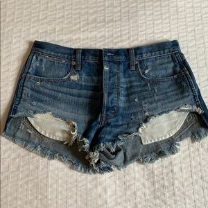 Distressed Denim Shorts